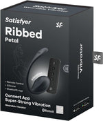Ou vibrant Satisfyer Ribbed Petal, negru