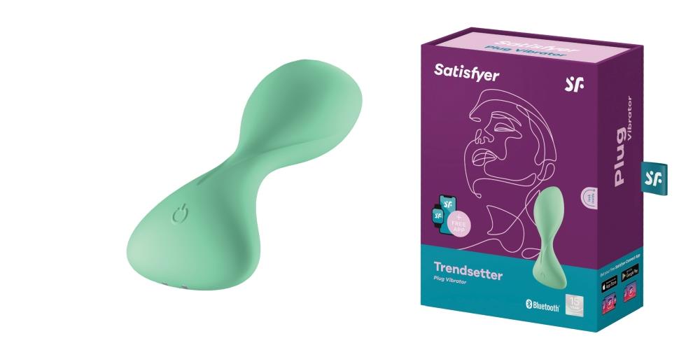 Vibrator anal Satisfyer Trendsetter Connect App, verde deschis