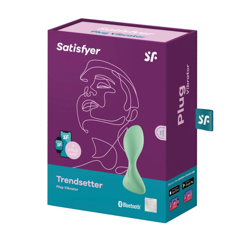 Vibrator anal Satisfyer Trendsetter Connect App, verde deschis