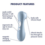 Stimulator clitoridian Satisfyer Pro 2 Air Wave, albastru