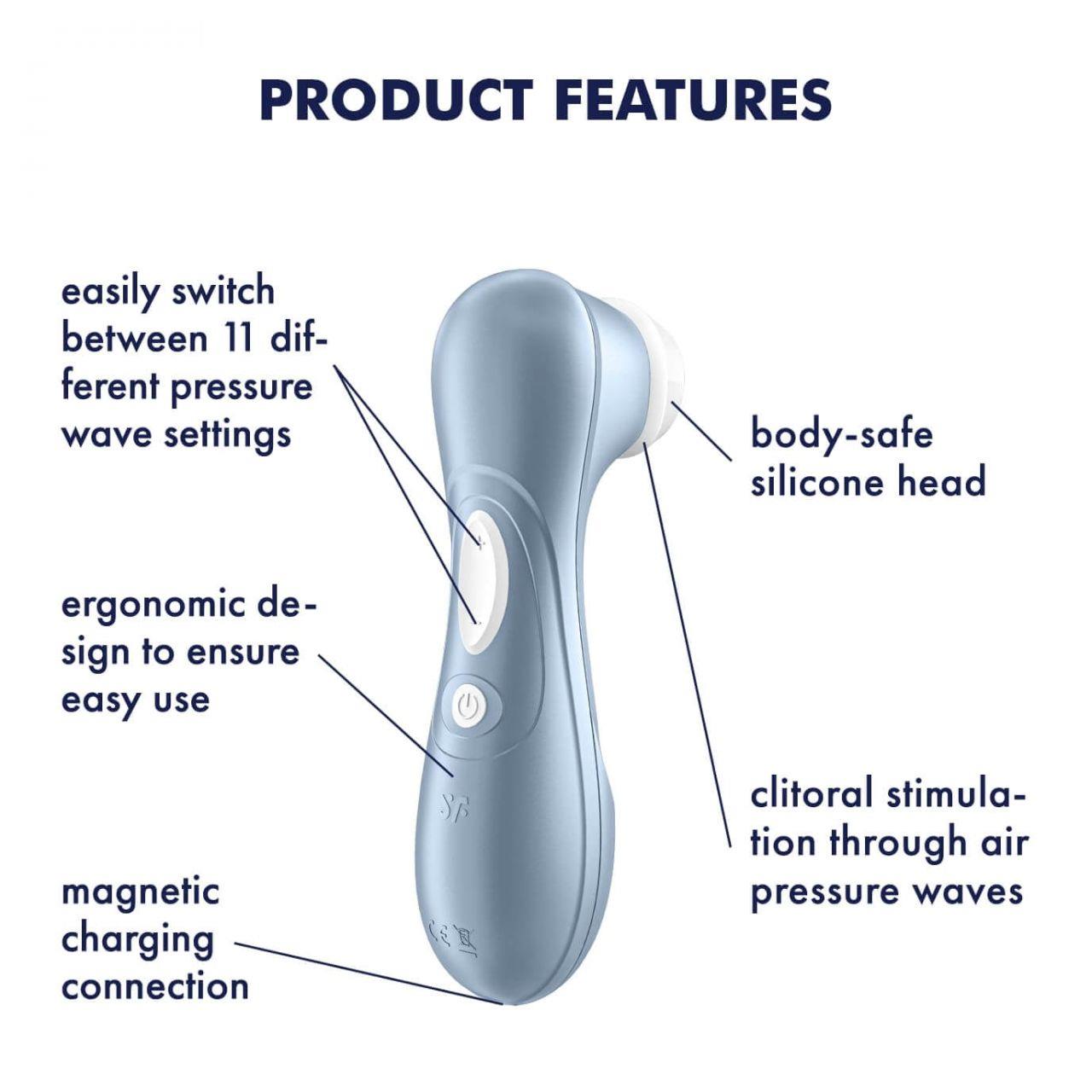 Stimulator clitoridian Satisfyer Pro 2 Air Wave, albastru
