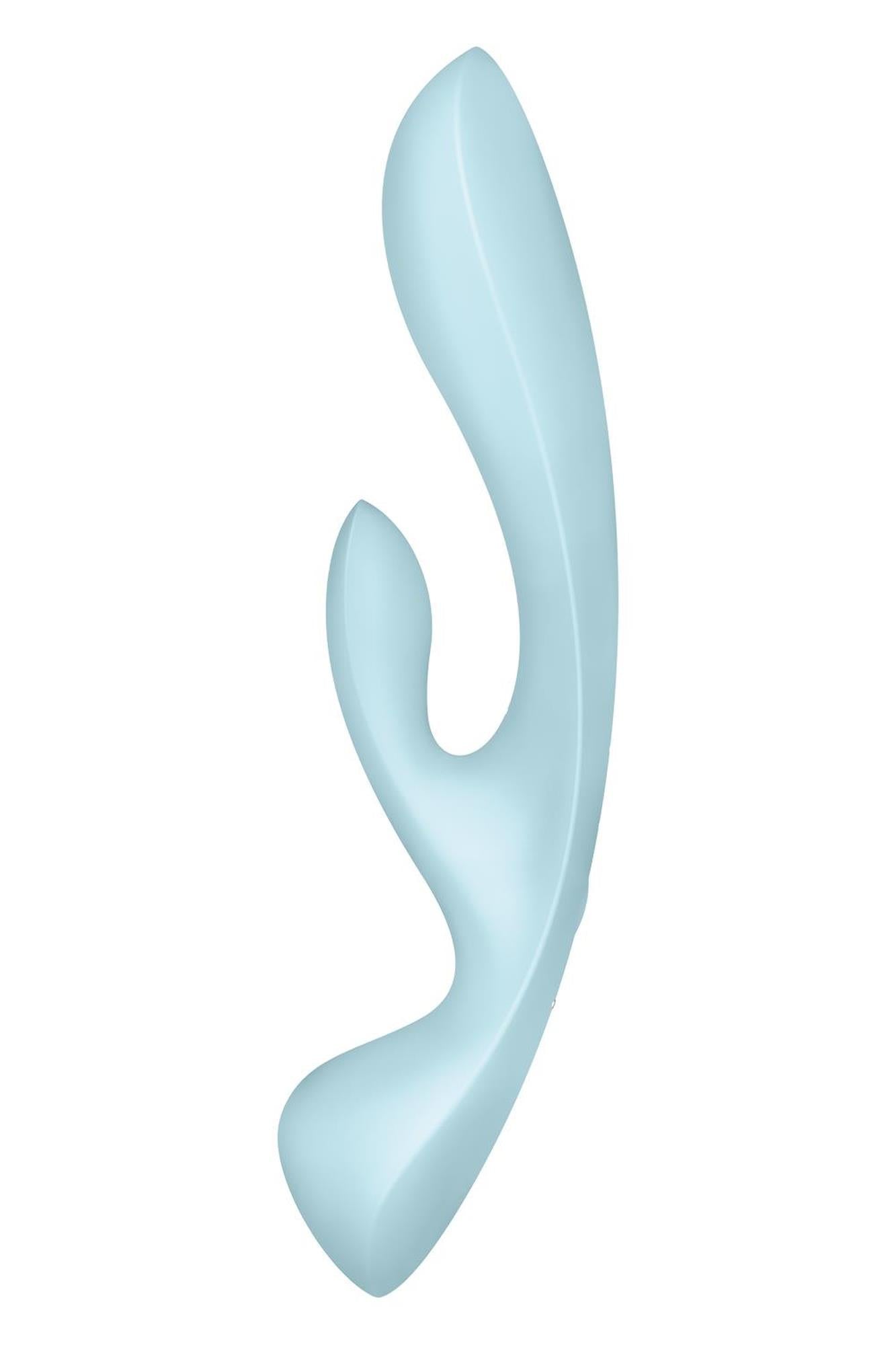 Vibrator Satisfyer Triple Oh Bunny, albastru deschis, USB, impermeabil