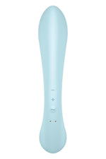 Vibrator Satisfyer Triple Oh Bunny, albastru deschis, USB, impermeabil