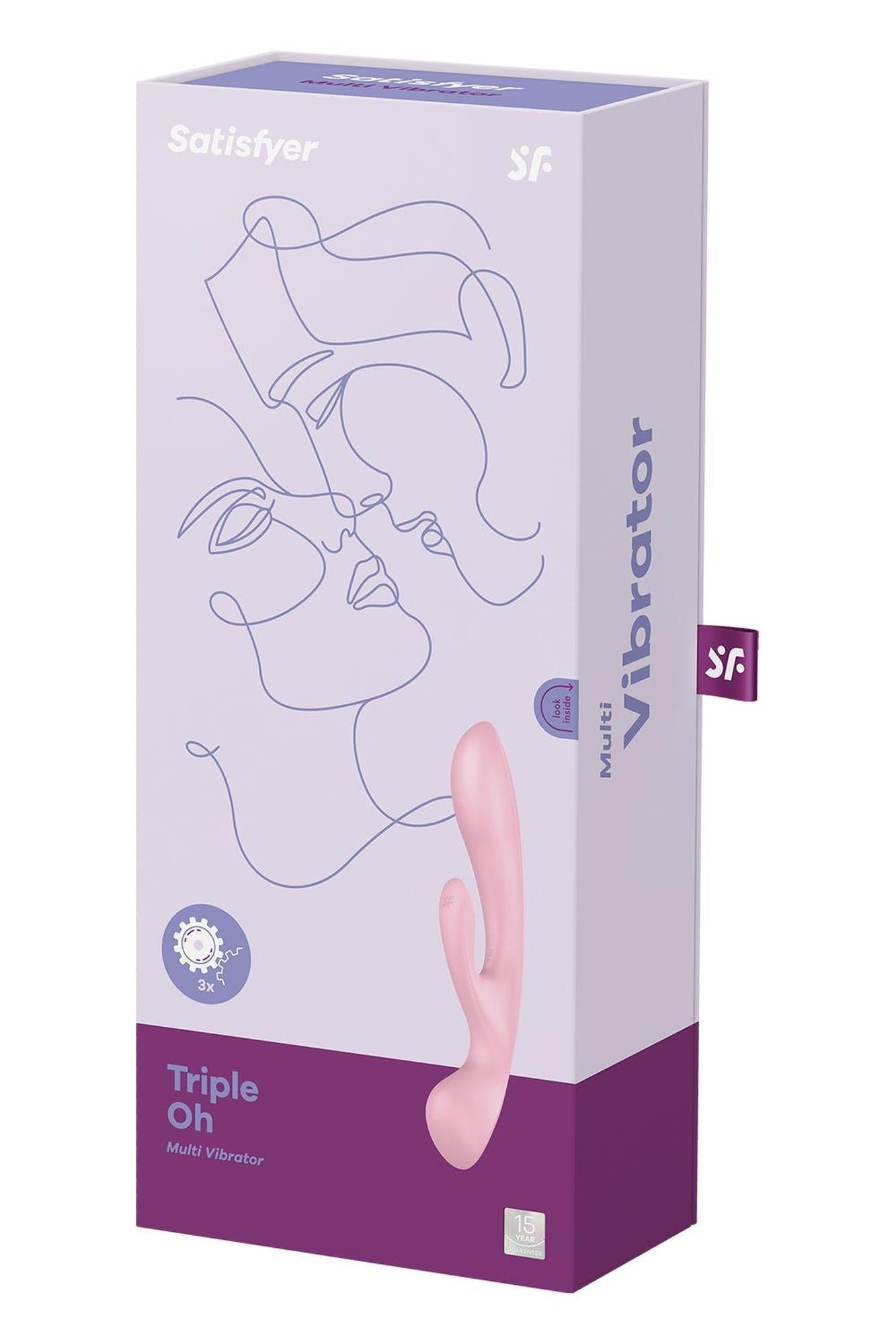 Vibrator Satisfyer Triple Oh Bunny roz cu 3 motoare USB