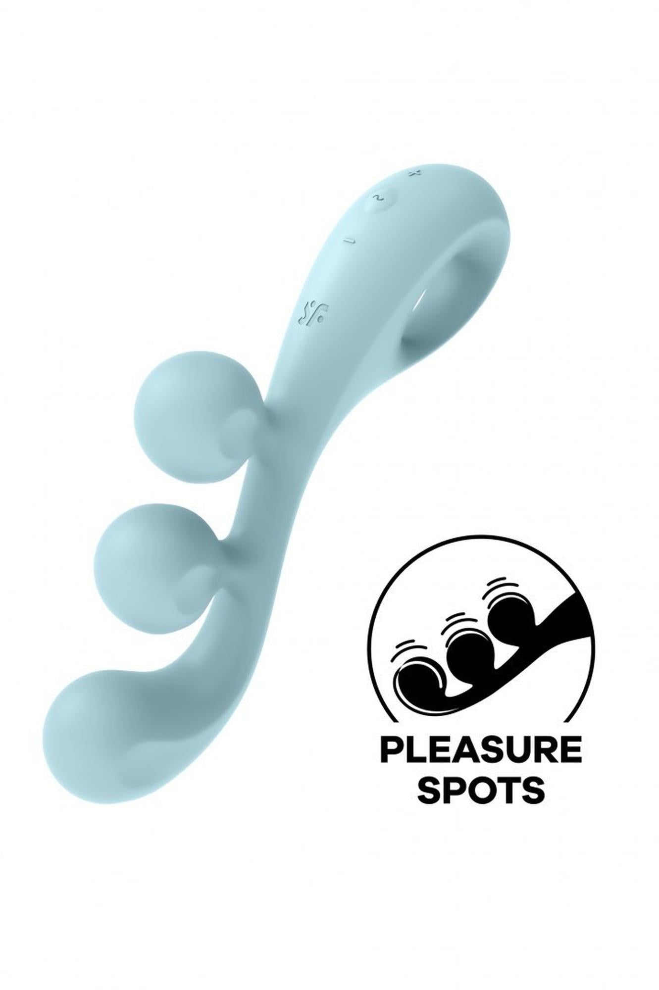 Stimulator USB Satisfyer Tri Ball 2 din silicon albastru deschis