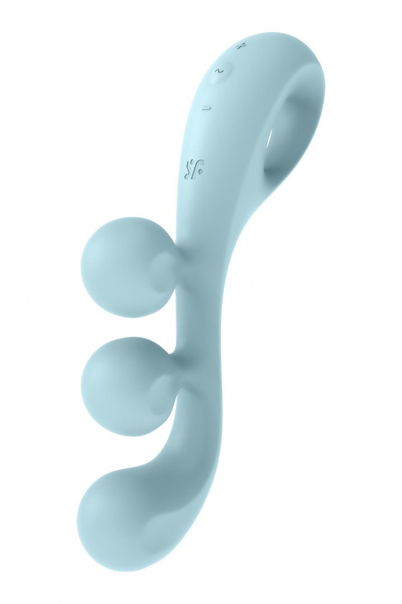 Stimulator USB Satisfyer Tri Ball 2 din silicon albastru deschis