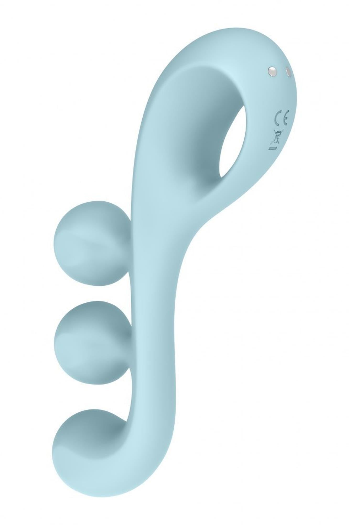 Stimulator USB Satisfyer Tri Ball 2 din silicon albastru deschis