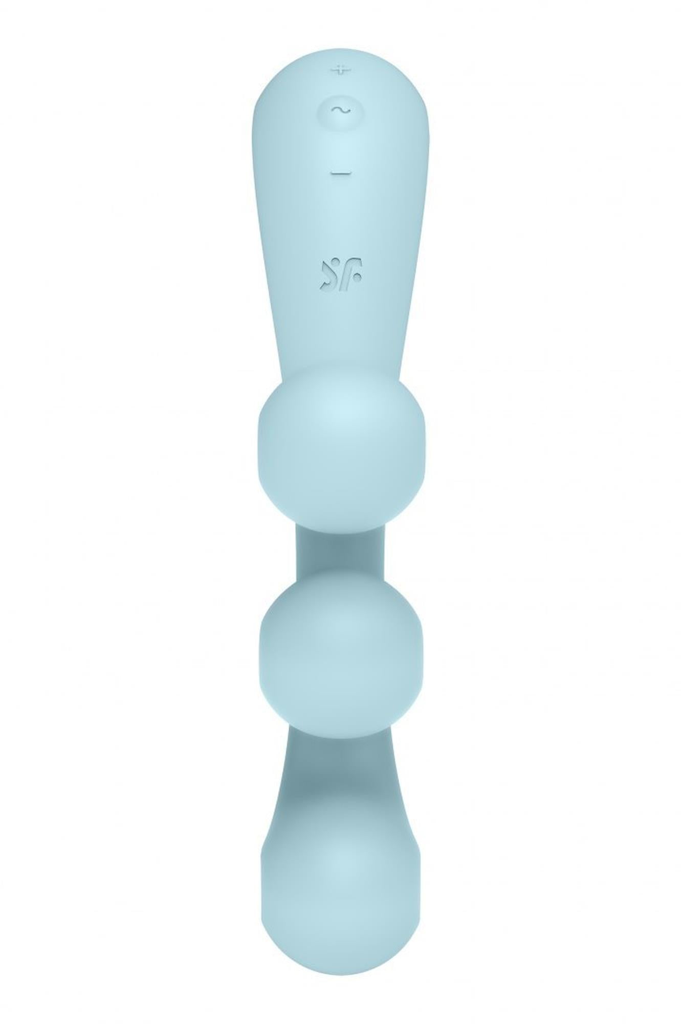 Stimulator USB Satisfyer Tri Ball 2 din silicon albastru deschis