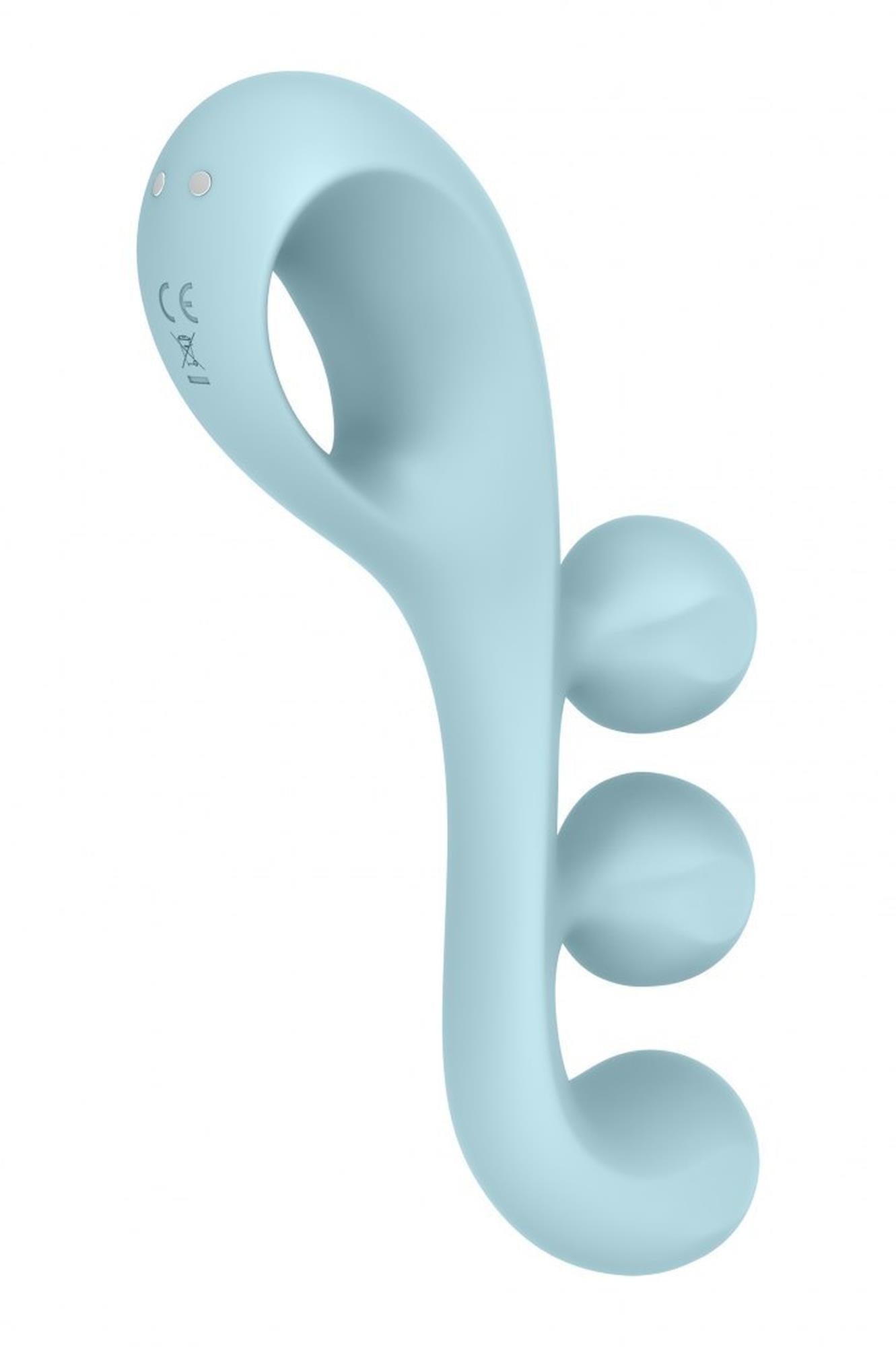 Stimulator USB Satisfyer Tri Ball 2 din silicon albastru deschis