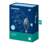 Inel vibrant reglabil pentru penis Satisfyer Duelist, albastru închis