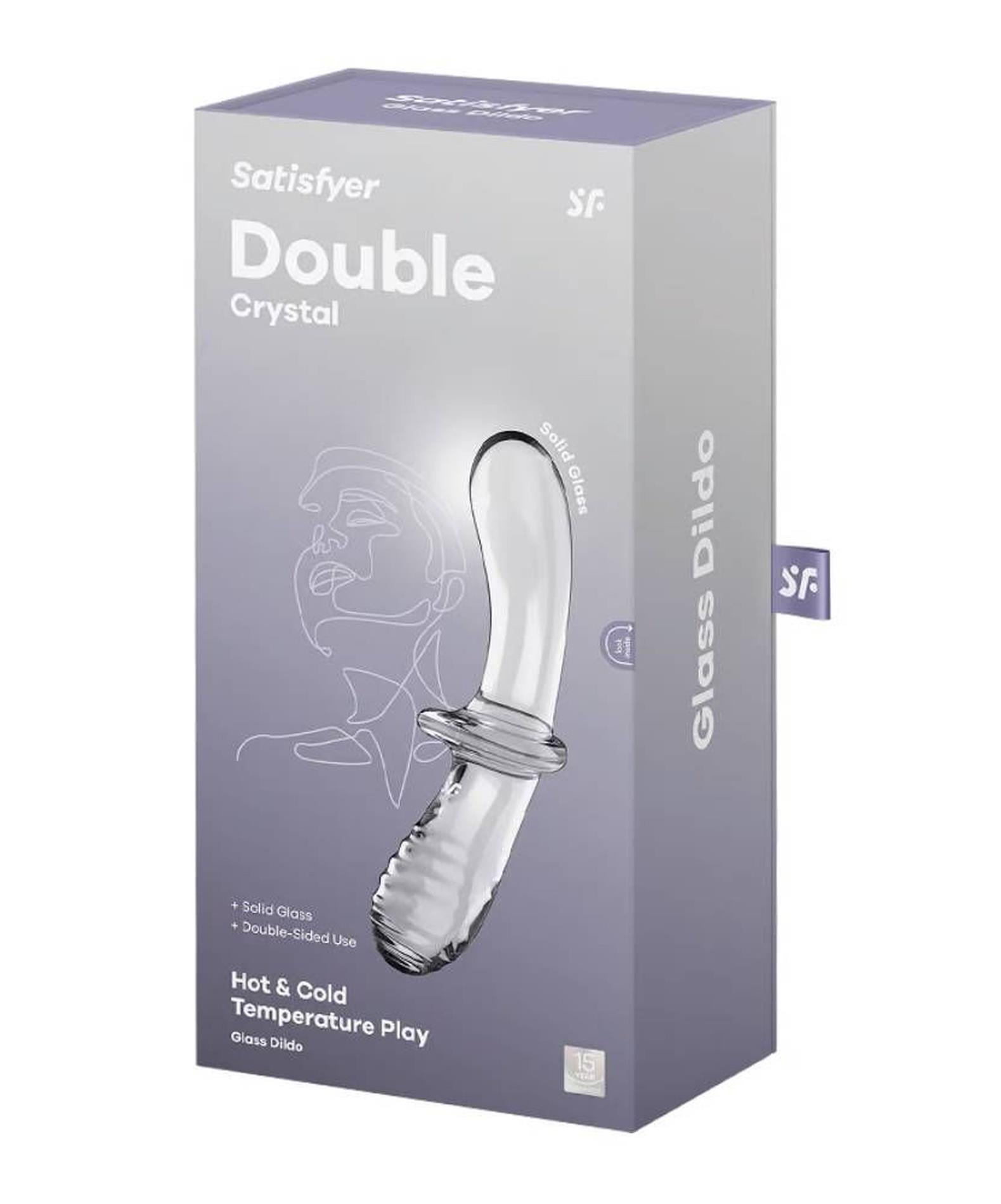 Dildo Satisfyer Dublu Cristal Transparent din Sticlă