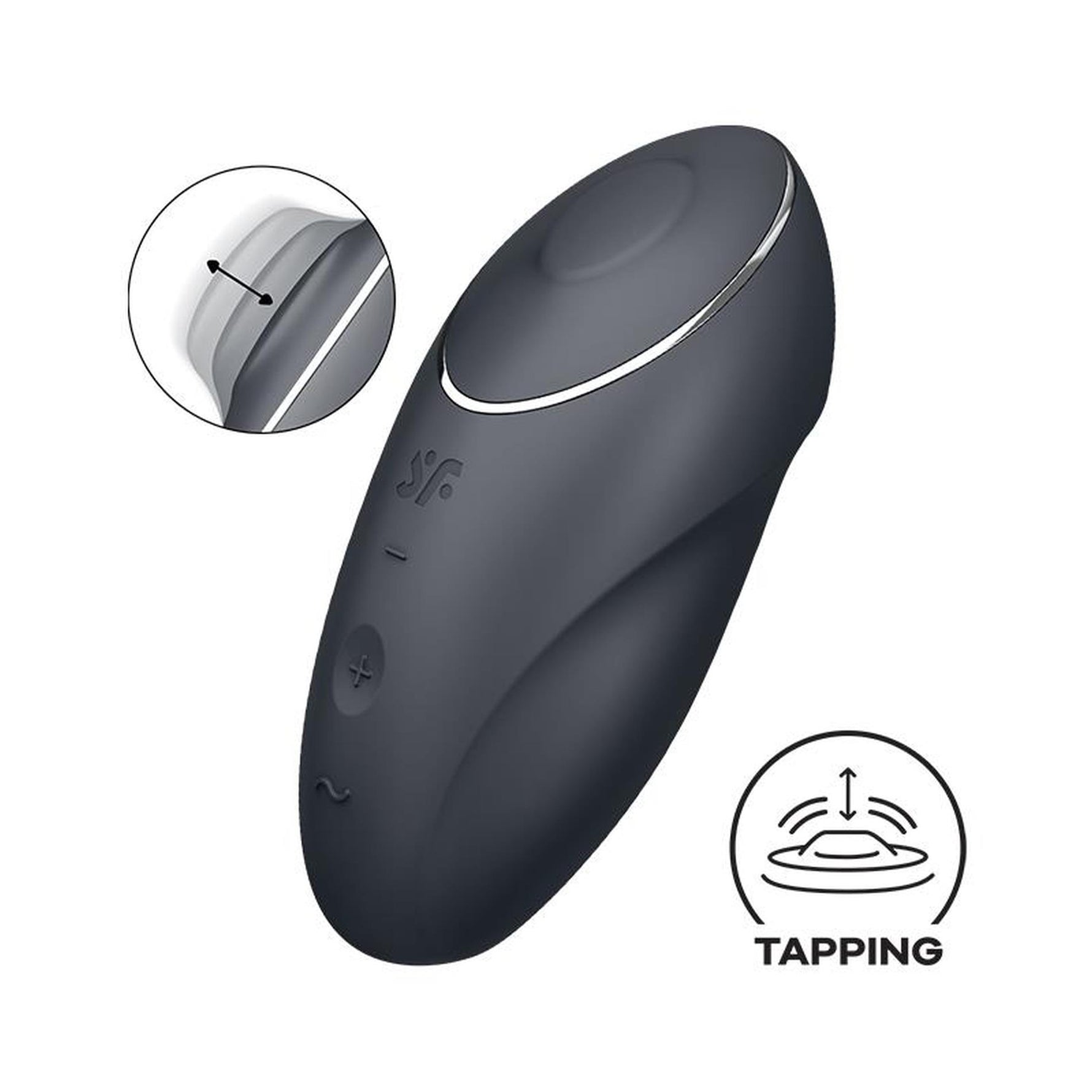 Stimulator clitoridian Satisfyer Tap Climax 1, gri, prin atingere