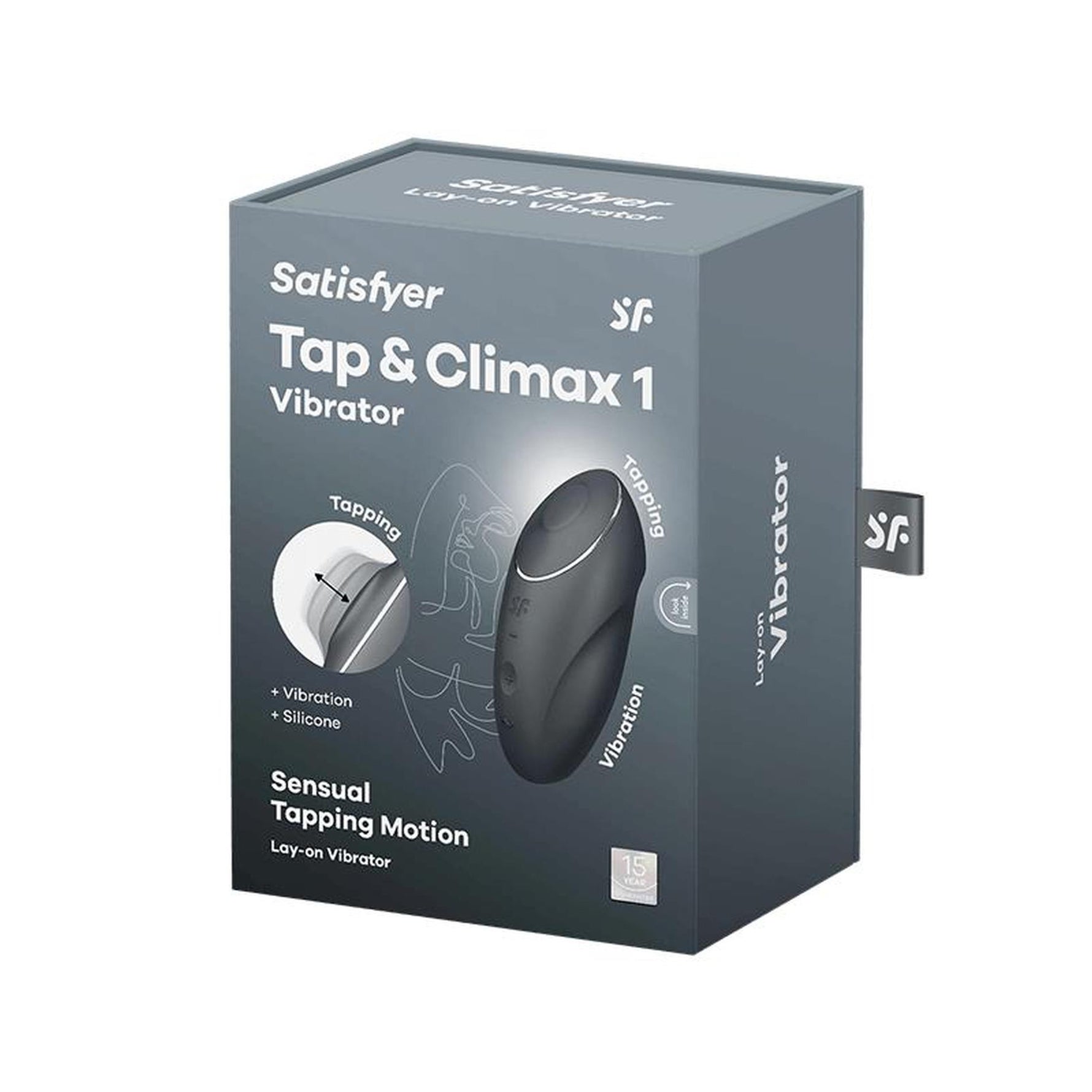 Stimulator clitoridian Satisfyer Tap Climax 1, gri, prin atingere