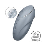 Vibrator USB Satisfyer Tap & Climax 1 Albastru-Gri