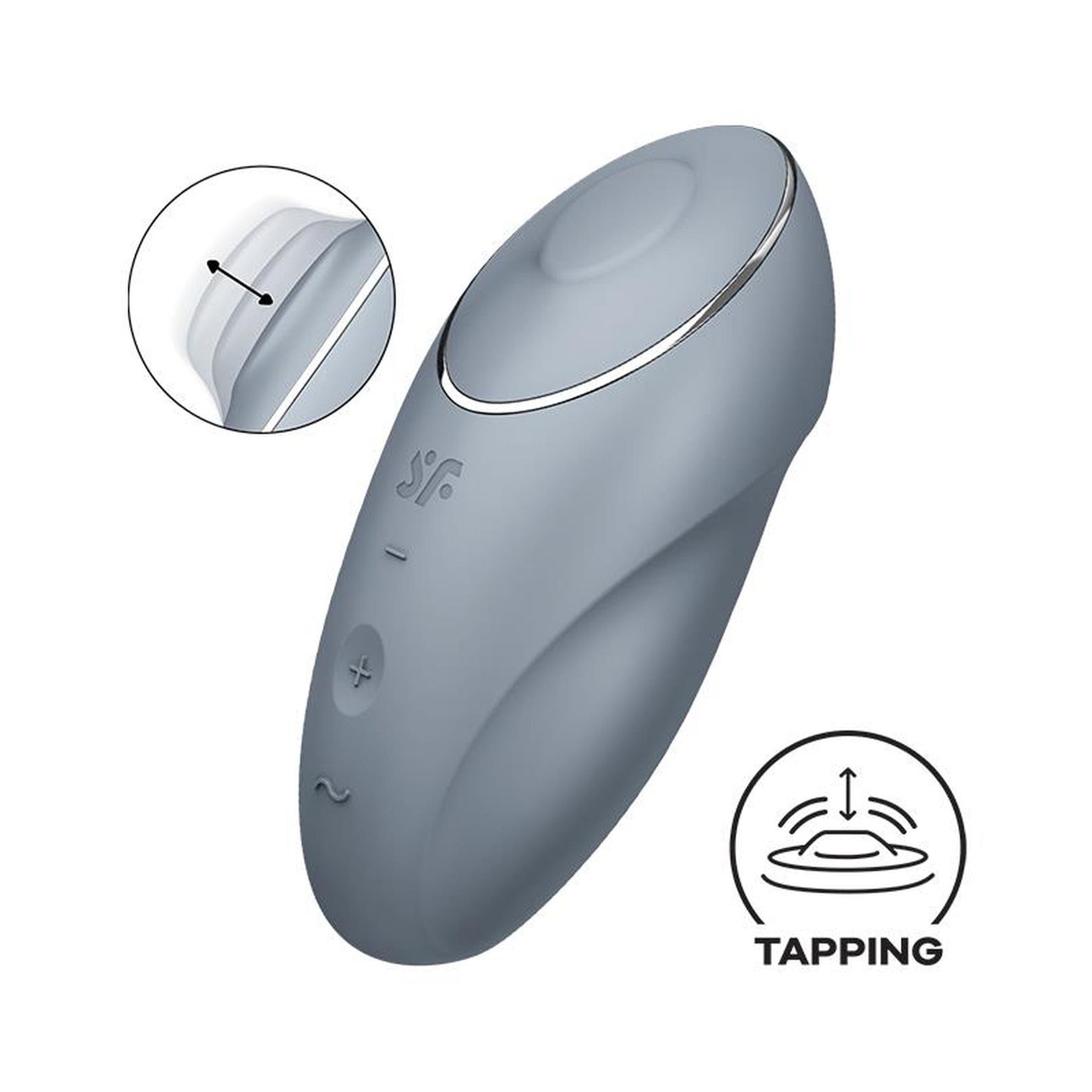 Vibrator USB Satisfyer Tap & Climax 1 Albastru-Gri