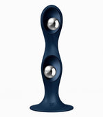 Dildo anal Satisfyer Double BallR din silicon, albastru marin