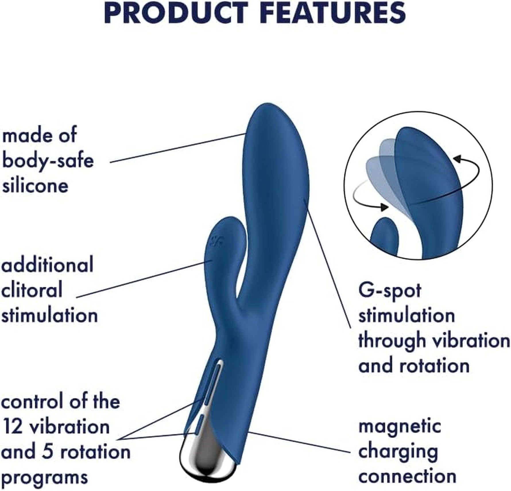 Satisfyer Iepuraș Rotativ 1 Albastru