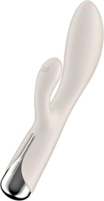 Vibrator rotativ Satisfyer Spinning Rabbit 1 Bej cu USB, în formă de iepuraș