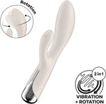 Vibrator rotativ Satisfyer Spinning Rabbit 1 Bej cu USB, în formă de iepuraș