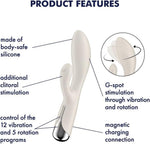 Vibrator rotativ Satisfyer Spinning Rabbit 1 Bej cu USB, în formă de iepuraș