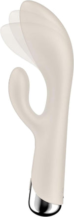 Vibrator rotativ Satisfyer Spinning Rabbit 1 Bej cu USB, în formă de iepuraș