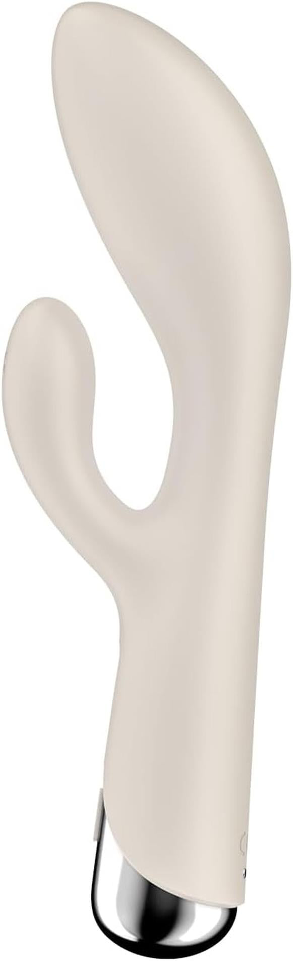 Vibrator rotativ Satisfyer Spinning Rabbit 1 Bej cu USB, în formă de iepuraș
