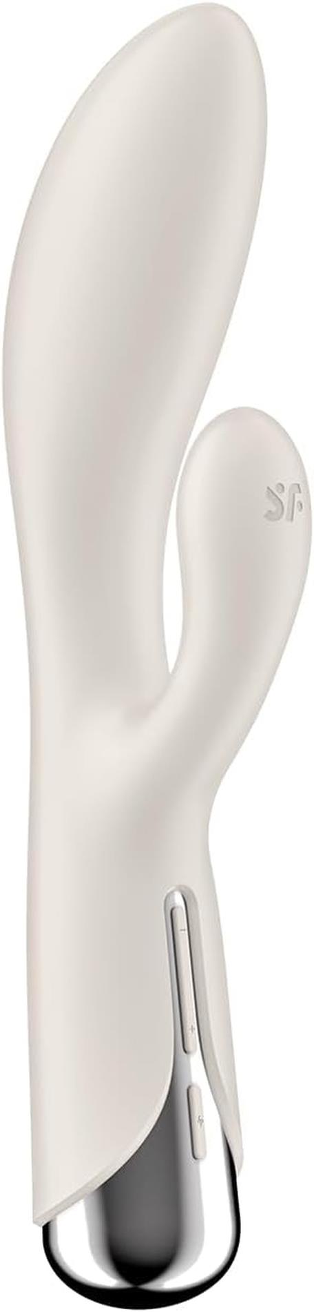 Vibrator rotativ Satisfyer Spinning Rabbit 1 Bej cu USB, în formă de iepuraș