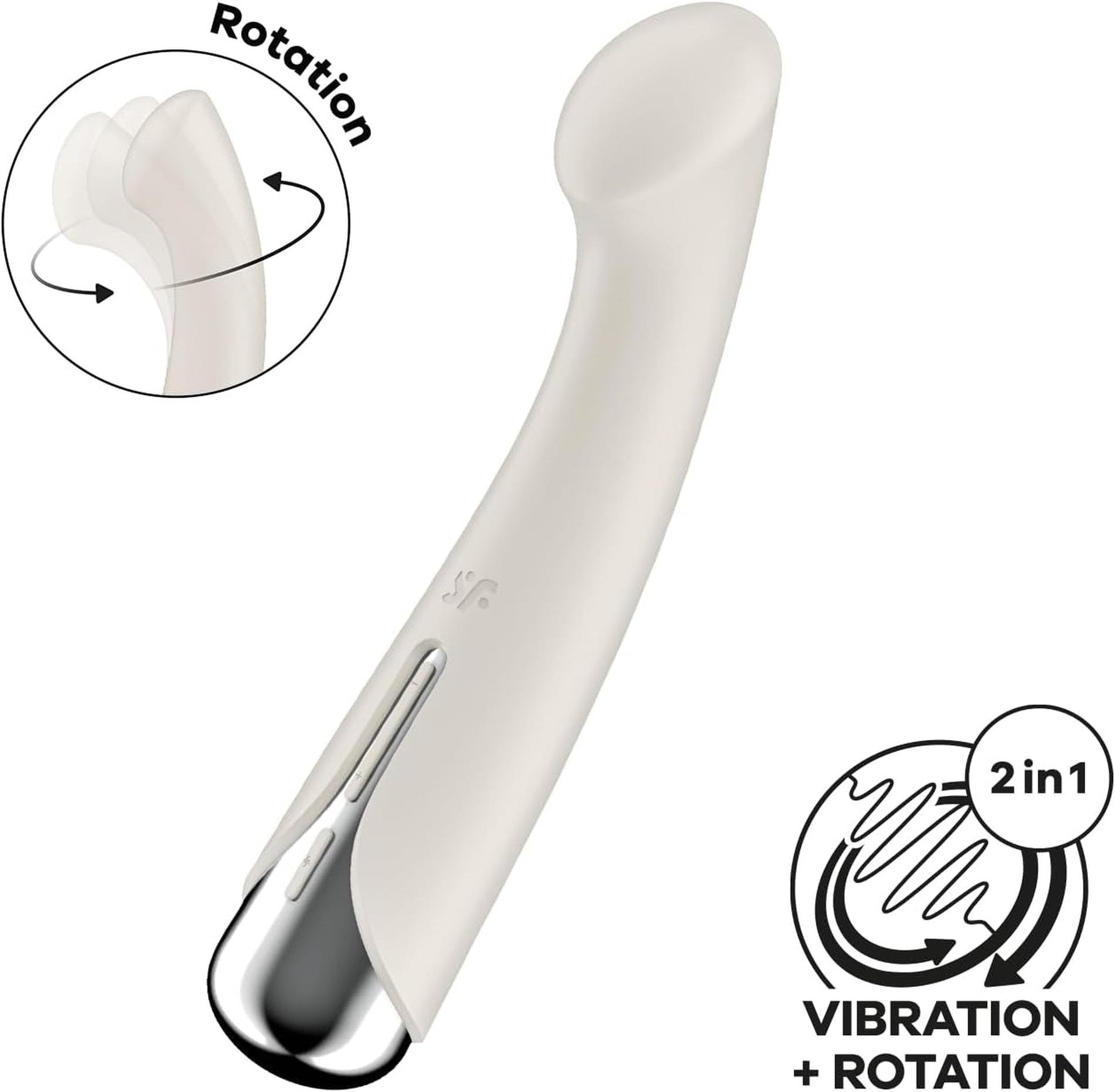 Vibrator rotativ Satisfyer Spinning G-Spot 1 bej, cu USB