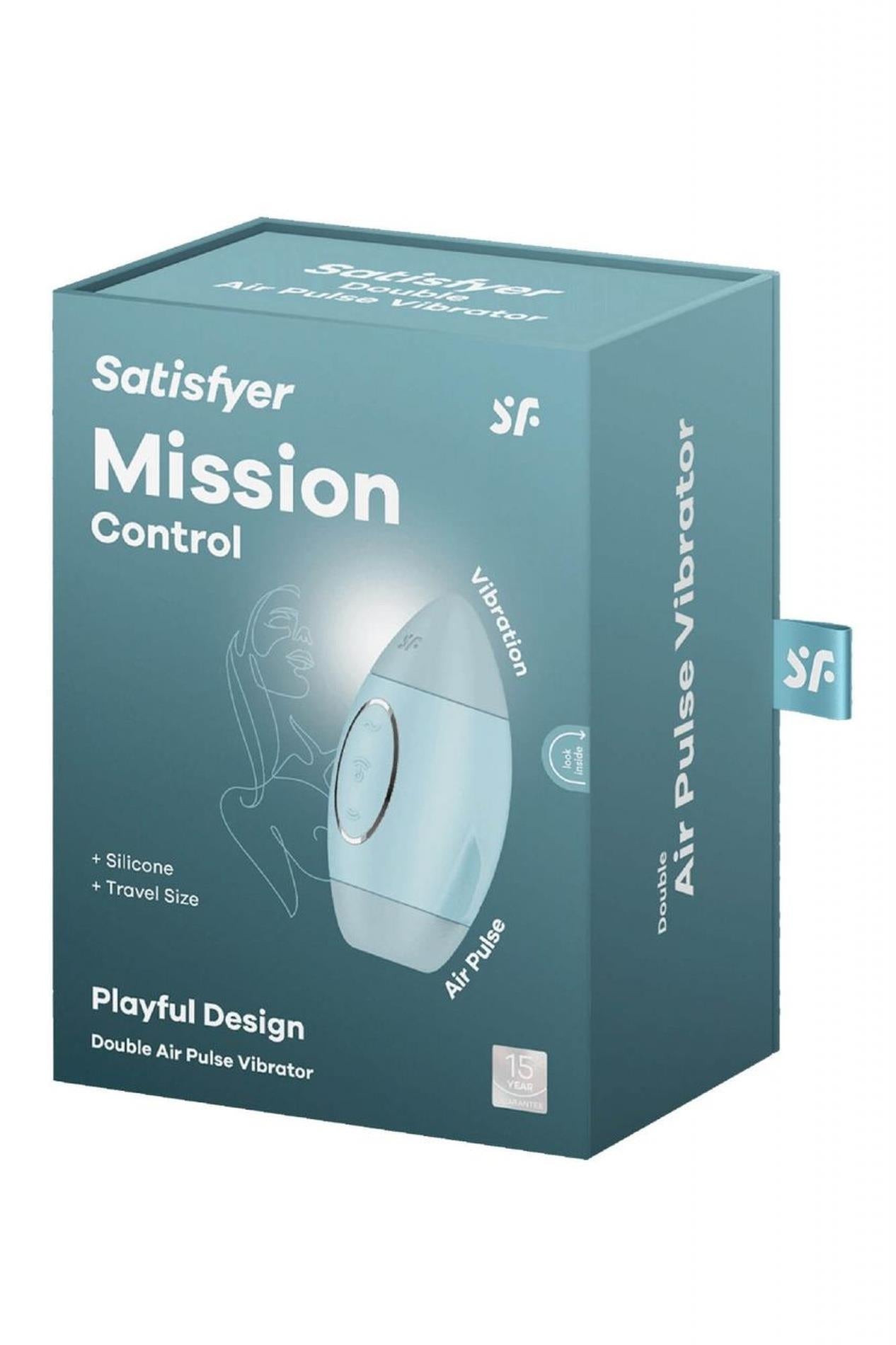 Vibrator Satisfyer Mission Control cu ​​undă de presiune, albastru