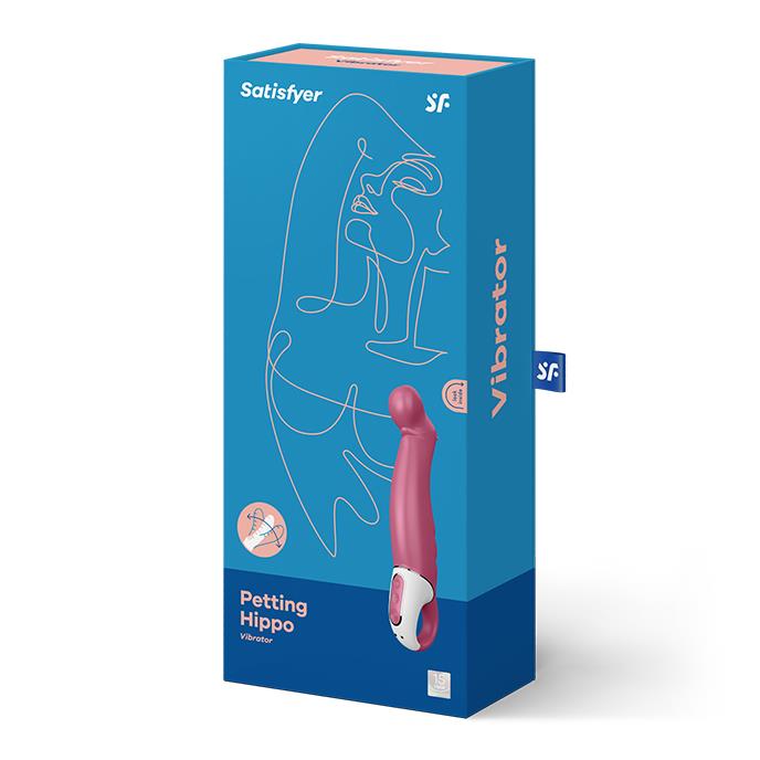 Vibrator Satisfyer Petting Hippo pentru punct G, impermeabil, 23 cm