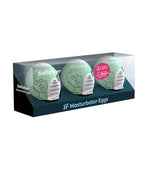 Set de 3 ouă de masturbare Satisfyer Riffle, verde deschis, alb, 7 cm