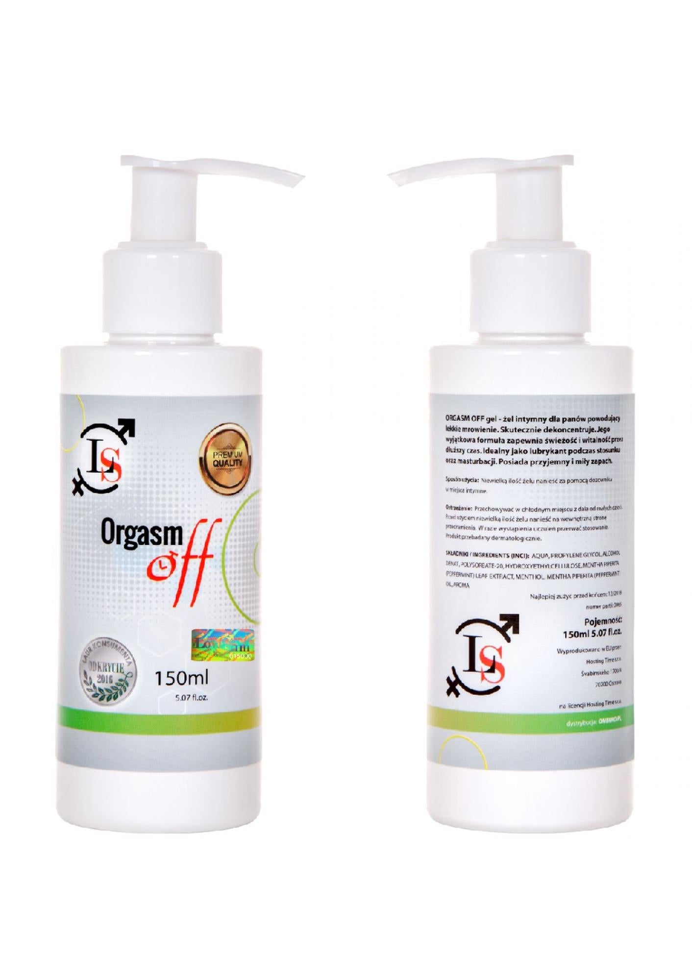 Gel de întârziere a ejaculării LoveStim Orgasm Off 150 ml