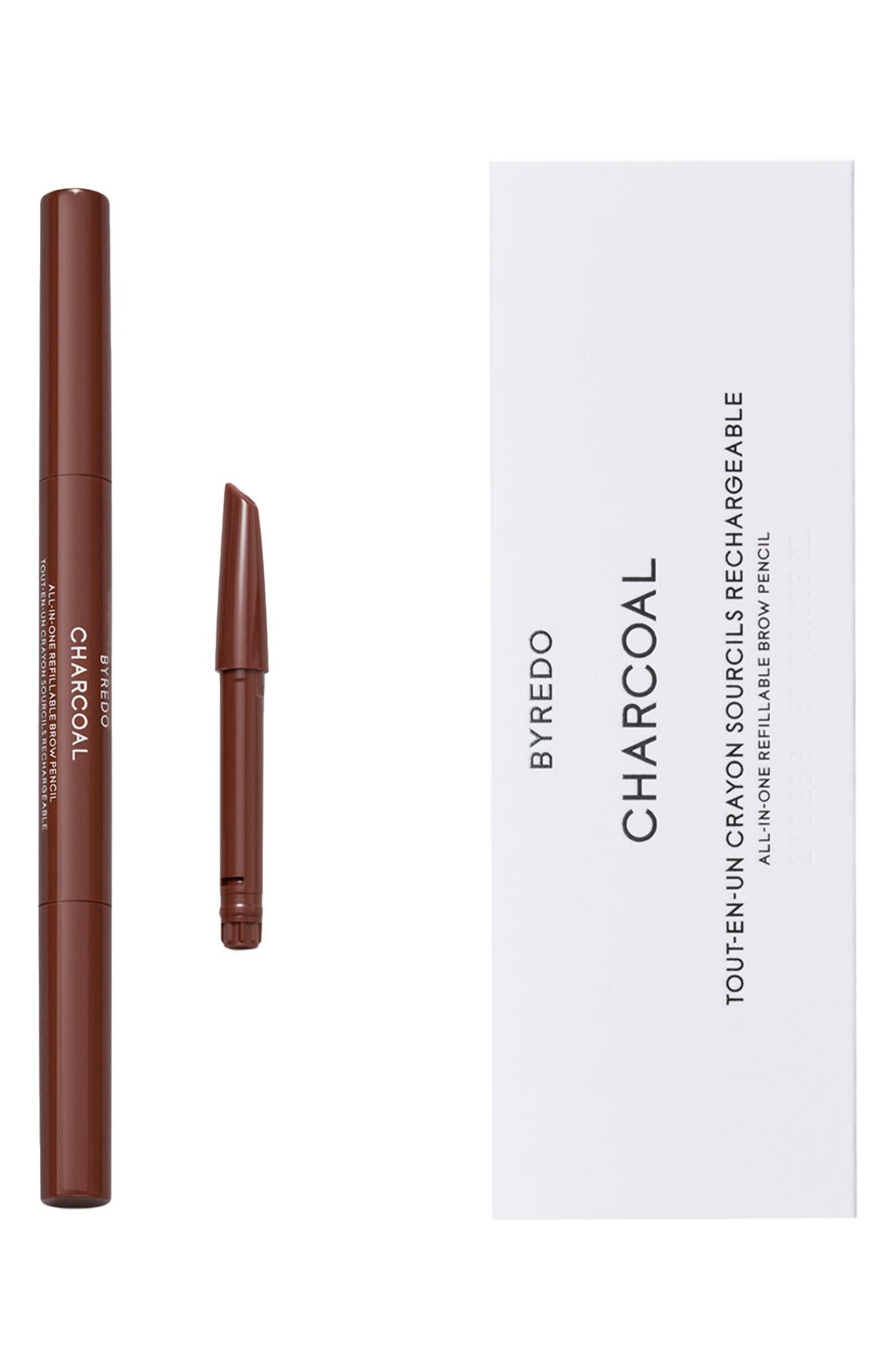 Set Duo, Byredo, All-In-One, Creion pentru sprâncene, Creion pentru sprâncene cu cremă și perie 2-în-1, 04, Cărbune, 2 buc, 0.25 g