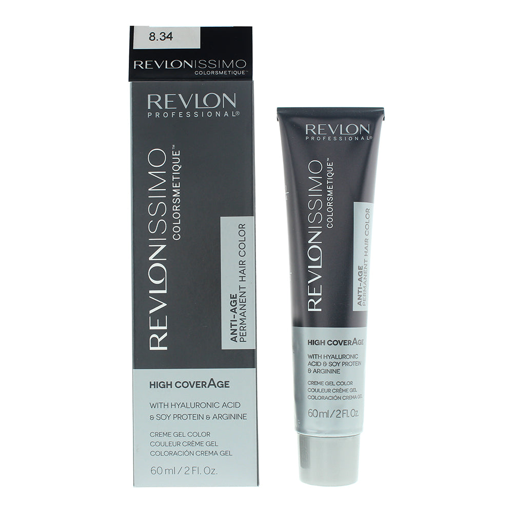 Revlon, Colorsmetique, KER-HA Complex™, Vopsea permanentă de păr, 8.34 Light Hazel Blonde, 60 ml