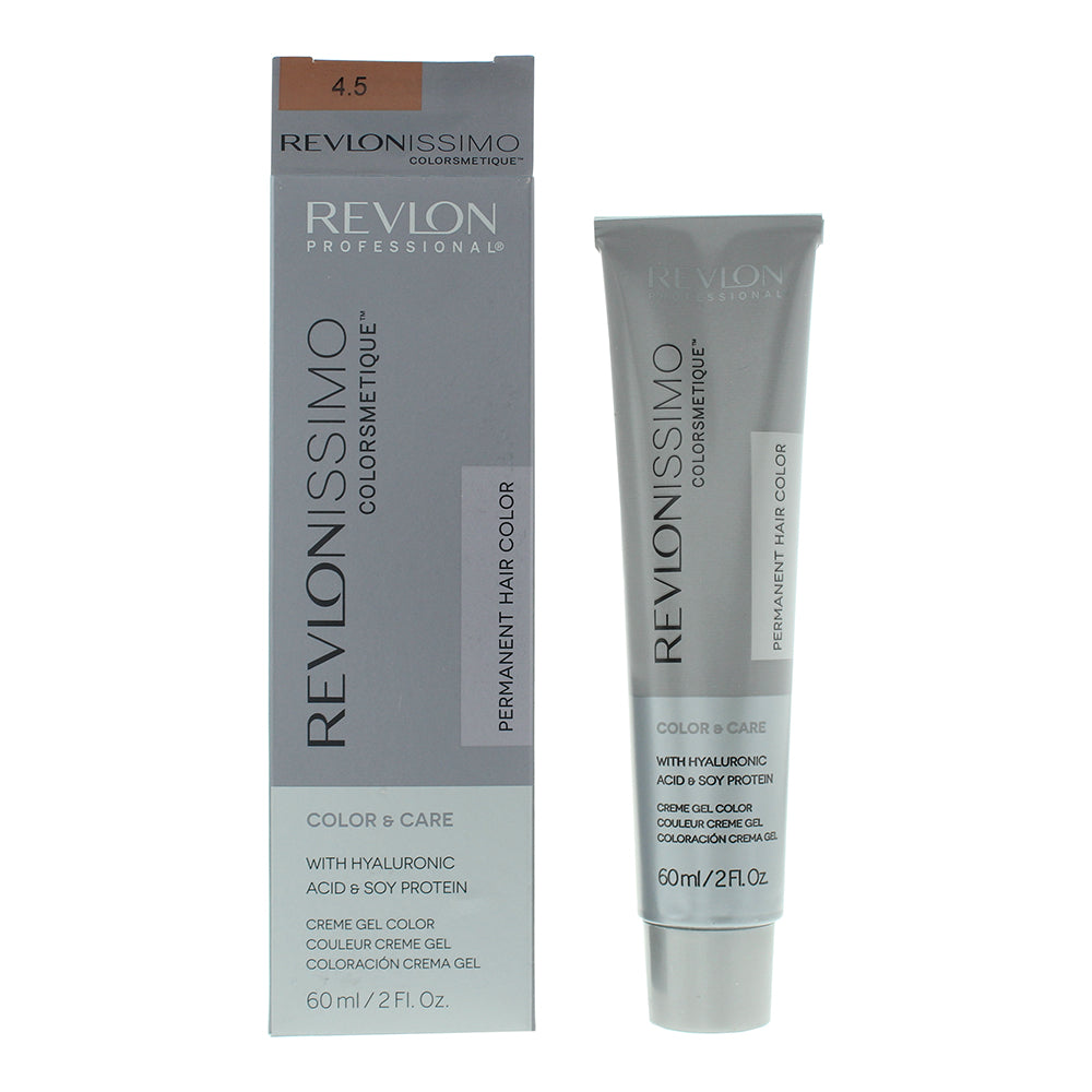 Revlon, Colorsmetique, Acid hialuronic, Vopsea permanentă de păr, 4.5 Medium Mahogany Brown, 60 ml