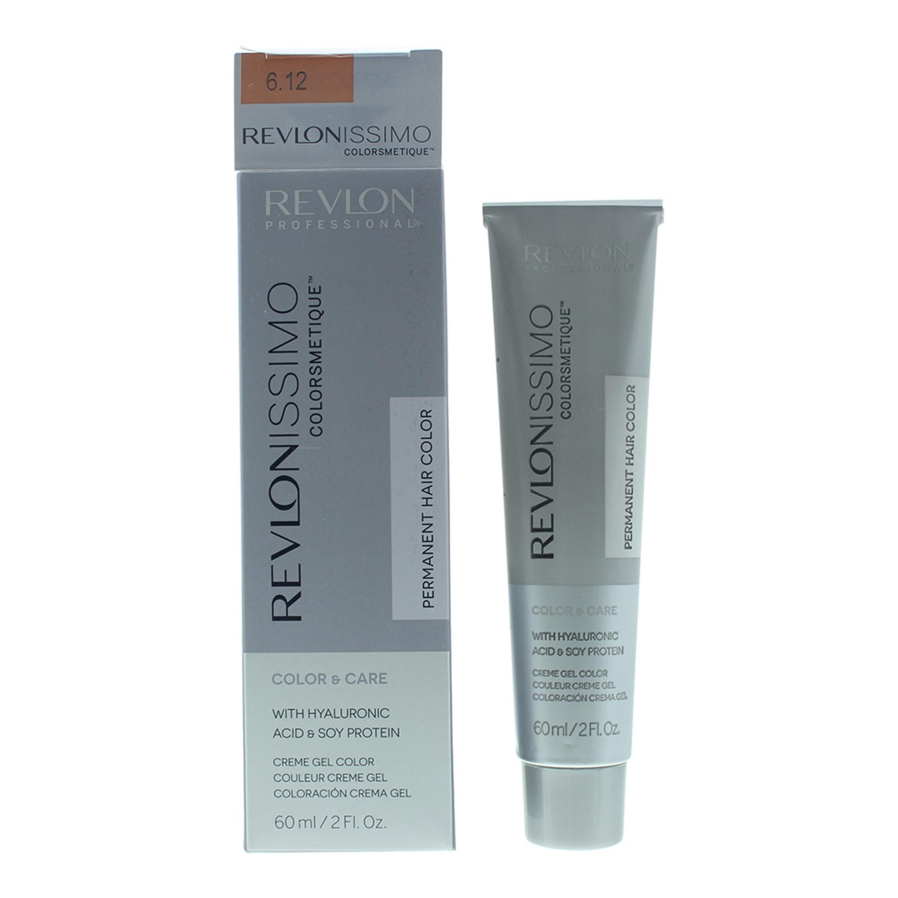 Revlon, Revlonissimo Colorsmetique, Vopsea permanentă de păr, 6.12 Dark Pearly Blonde, 60 ml