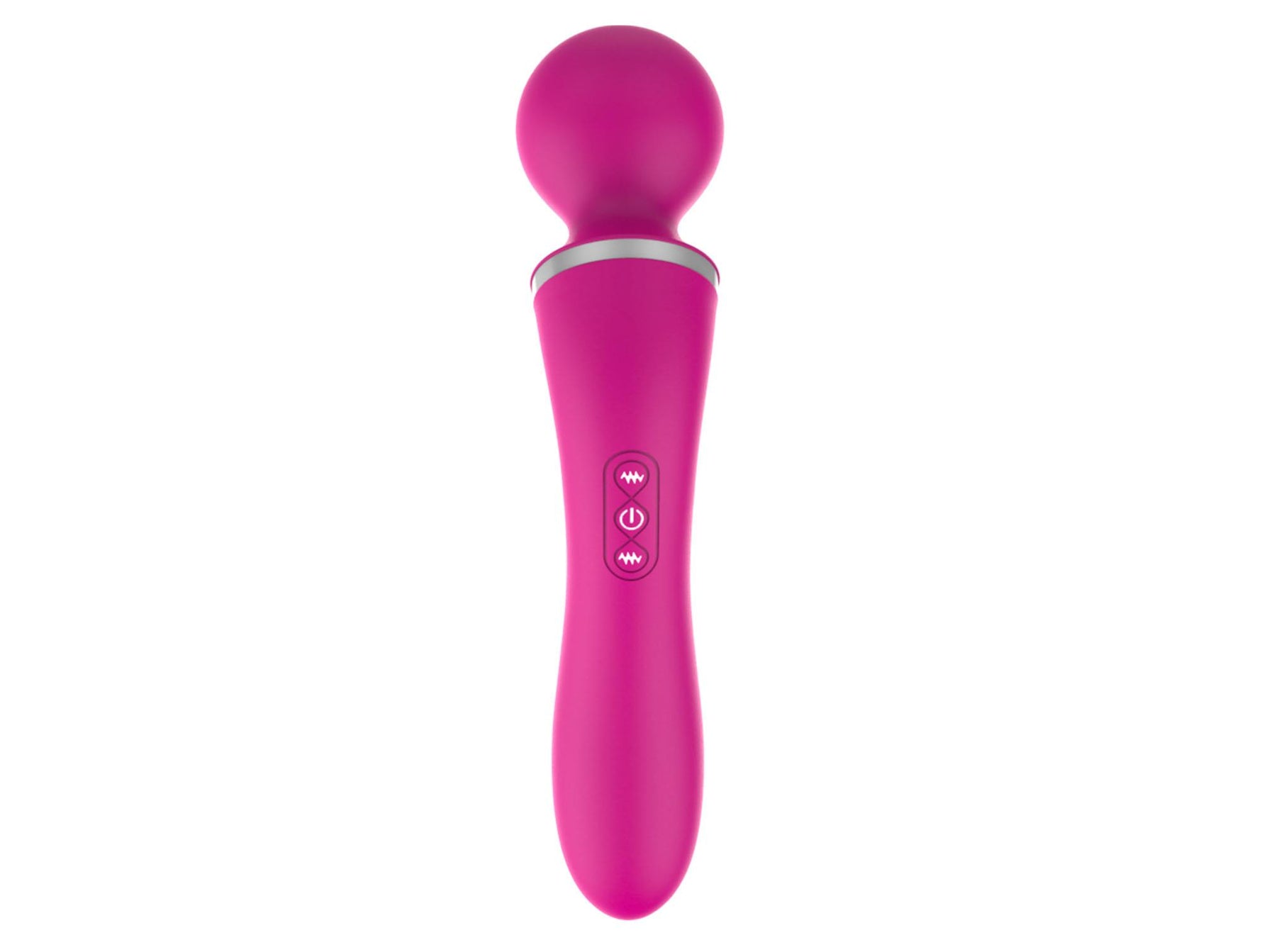 Aparat de masaj dublu cu husă din silicon, USB, impermeabil, roz, 20 cm