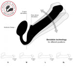 Strapon fără bretele flexibil semi-realist Straponme negru M 17 cm
