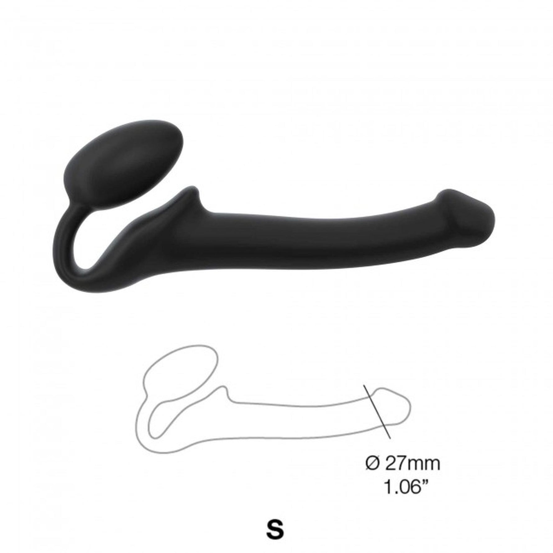 Strapon fără bretele flexibil semi-realist Straponme negru M 17 cm