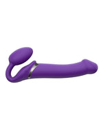 Penis vibrant Strap-on-me L violet cu USB din silicon