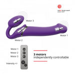Penis vibrant Strap-on-me L violet cu USB din silicon