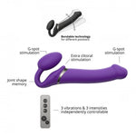Penis vibrant Strap-on-me L violet cu USB din silicon