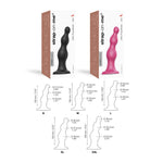 Dildo din silicon cu mărgele Strap-on-me negru S