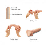 Dildo realist cu strap on me, piele glisantă, vanilla XL