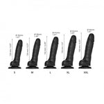 Dildo realist cu strap-on glisant, negru, S