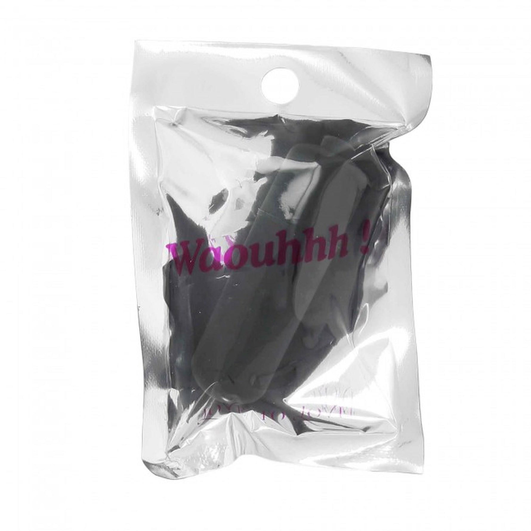 WAOUHHH Mini vibrator Love to Love, negru onix, 7 moduri, 6 cm