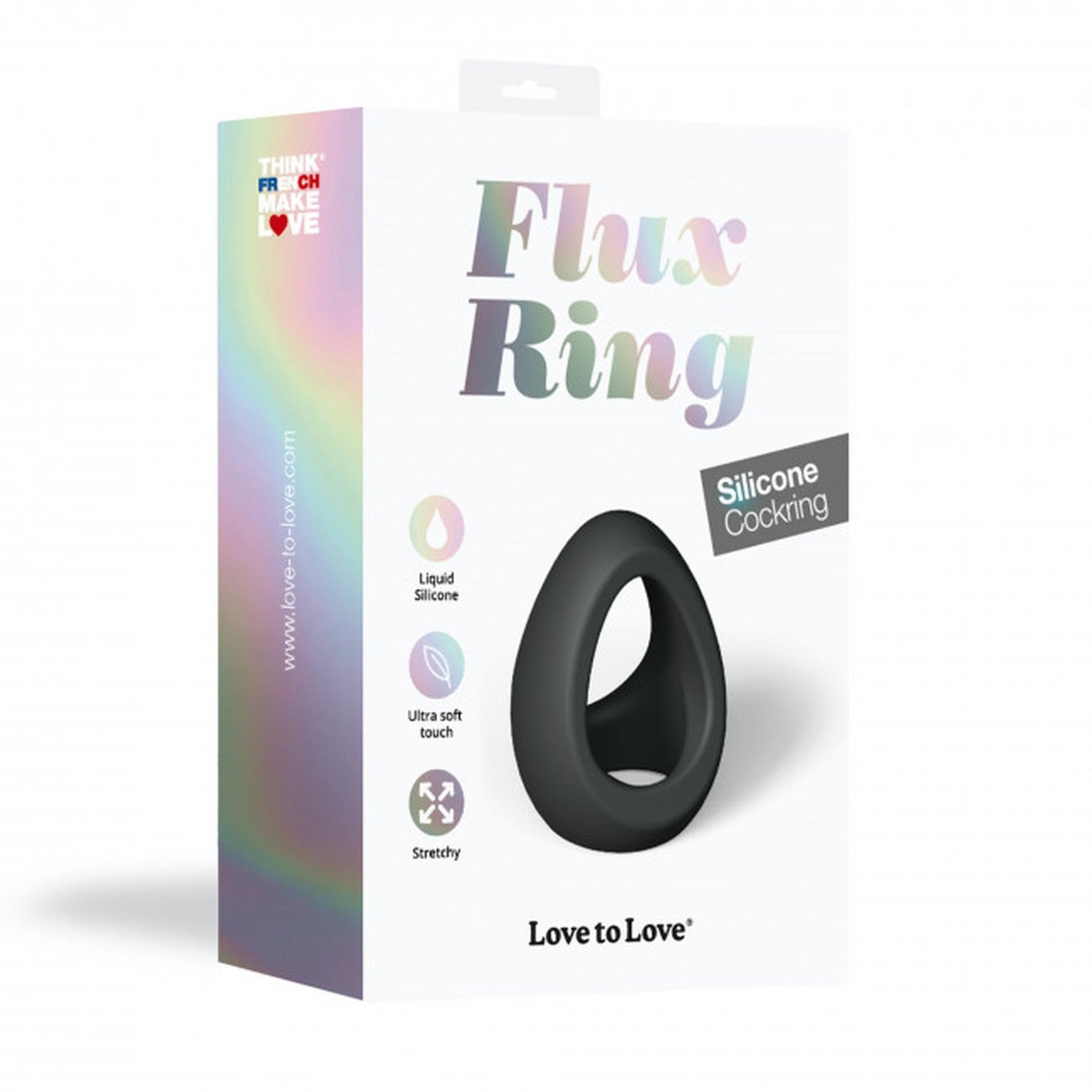 Inel dublu pentru penis Flux Ring Love to Love, din onix negru
