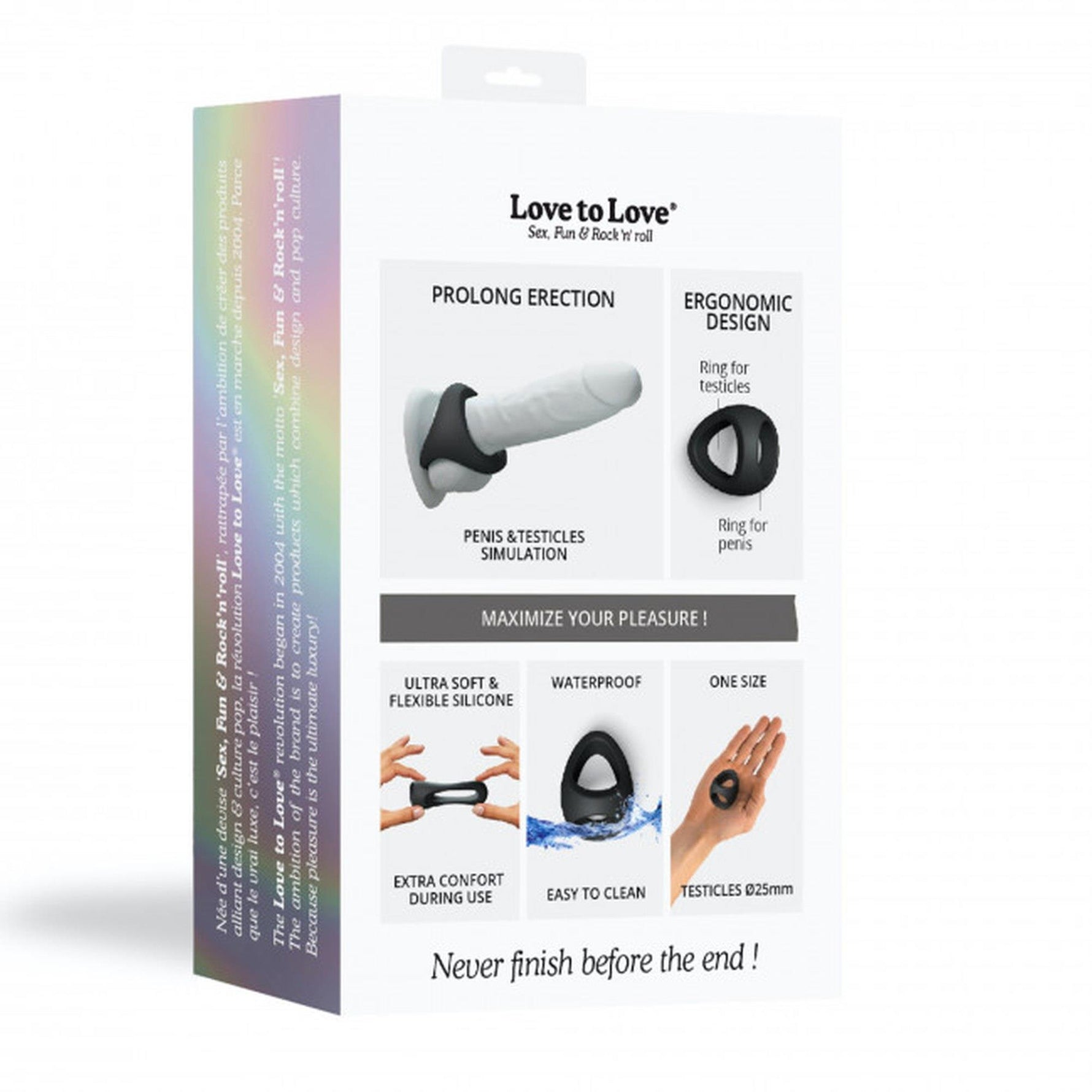 Inel dublu pentru penis Flux Ring Love to Love, din onix negru