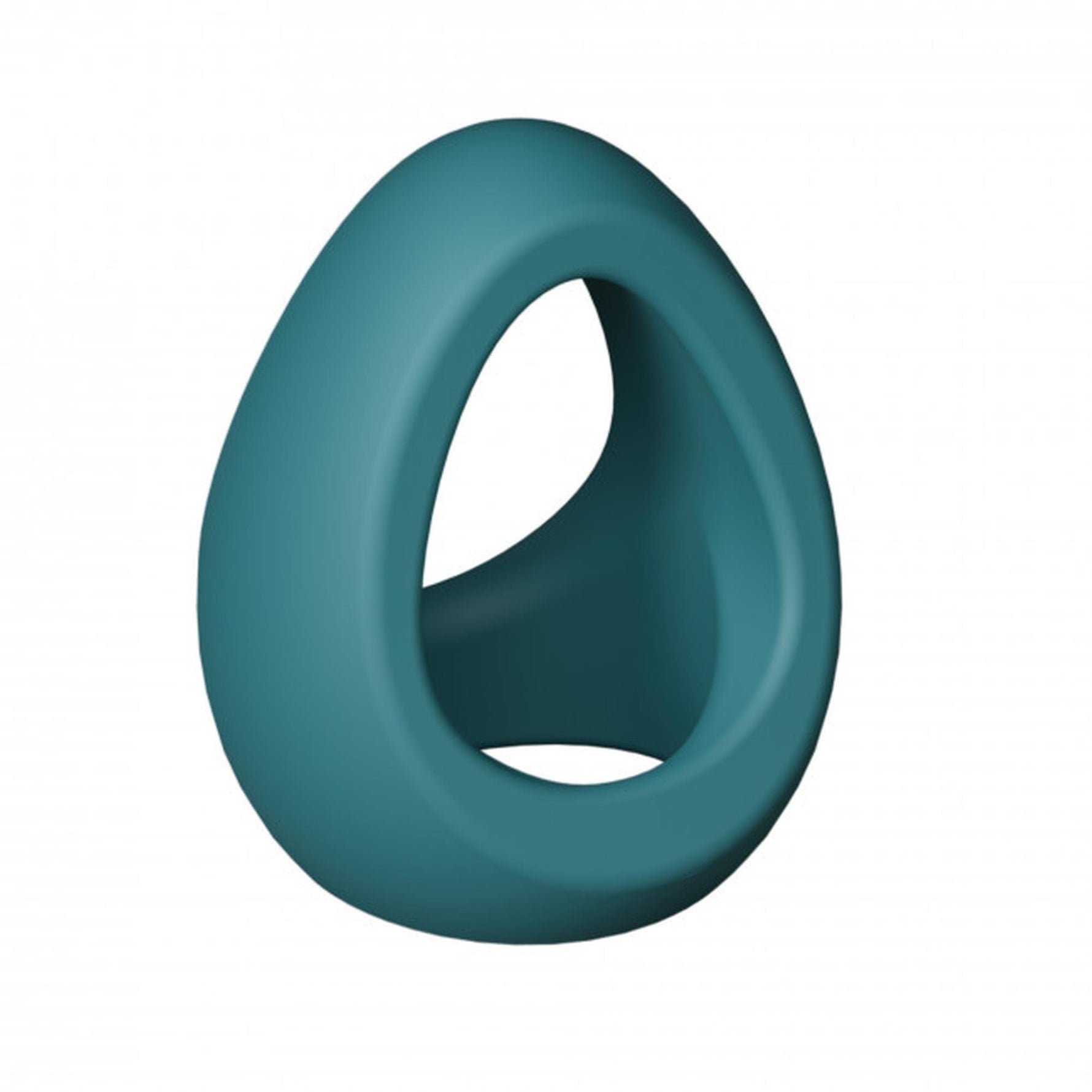Inel dublu pentru penis Flux Ring Love to Love din silicon albastru marin