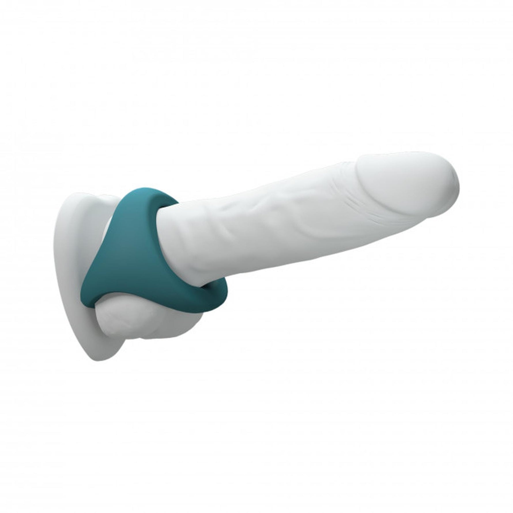 Inel dublu pentru penis Flux Ring Love to Love din silicon albastru marin